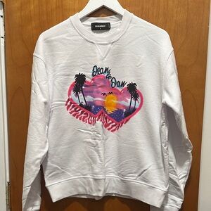 DSQUARED2 White Dean & Dan Graphic Sweatshirt